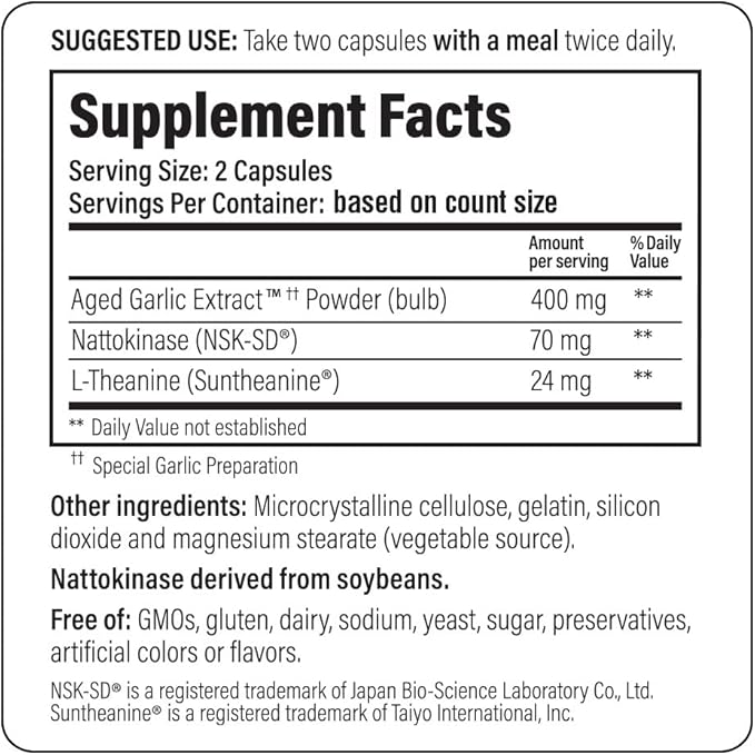 Kyolic Aged Garlic Extract Formula 109, Blood Pressure Health, 240 Capsules