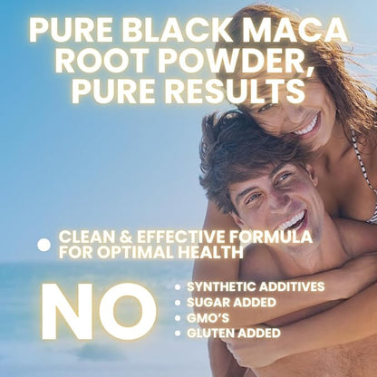 Black Maca Root Supplement - 90 Vegan Maca Root Capsules for Energy Support, Mood Balance, Mental Focus, Memory Enhancement