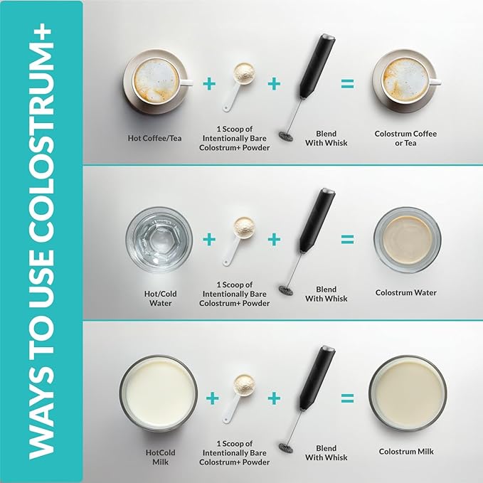 Intentionally Bare Colostrum and Collagen Powder - Colostrum Supplement with Biotin & Collagen Peptides - Colostrum Powder for Skin, Joint & Gut Health - Vanilla Bean Collagen Supplements 60 Servings