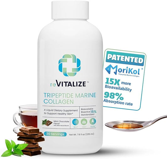 Advanced Hydrolyzed Marine Collagen Peptides - Anti-Aging and Skin Renewal Tripeptide Supplement for Hair, Skin and Nails - Helps Maintain Healthy Joints | Mint Chocolate Flavor - 30 Servings