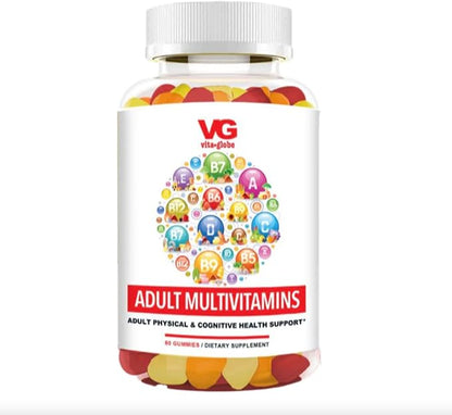 Adult Multivitamin Gummy with Vitamin, Vitamin C, Vitamin D Vitamin E, Niacin, Vitamin B6, Folate, Vitamin B12 Biotin, Pantothenic Acid, Sodium, Inisitol, 60 Count (Pack of 1)