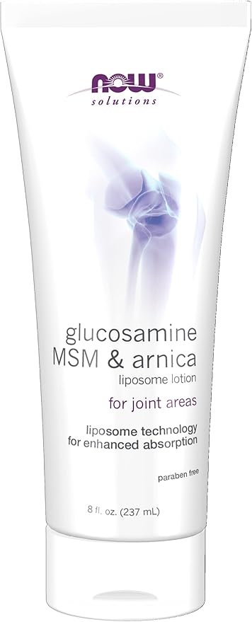 NOW Foods Solutions, Glucosamine, MSM and Arnica Liposome Lotion, For Joint Areas, Liposome Technology for Enhanced Absorption, 8-Ounce