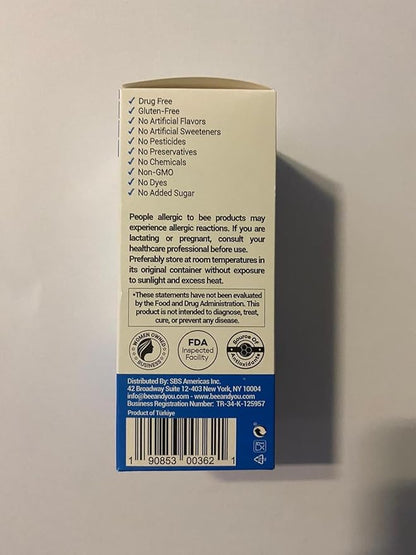 Bee and You Propolis Nighttime Syrup with Probiotic, Vitamin C, and Elderberry - Gentle Formula for Adults & Kids, 5 Fl Oz