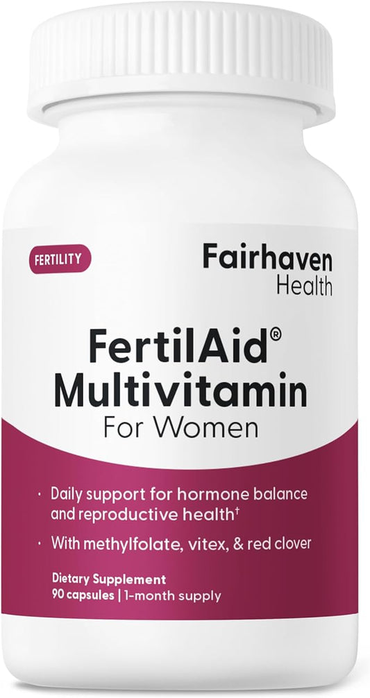 Fairhaven Health FertilAid for Women | Prenatal Vitamin Fertility Supplements for Women | Conception for Her with Vitex and Folate | Support Cycle Regularity and Ovulation* | 90 Vegan Capsules