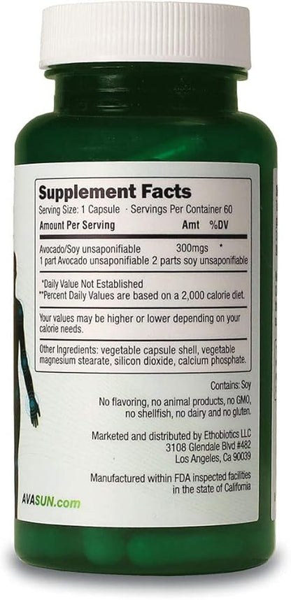 Joint Nutrition Backed by Science, Avocado Soy Unsaponifiable, 300Mg, 60 Day Supply
