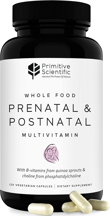 Prenatal and Postnatal Multivitamin for Women, with Vitamins A, B, C, D, E, Iodine, and Ginger for Mother & Baby Support, Non-GMO, Gluten-Free (120ct)