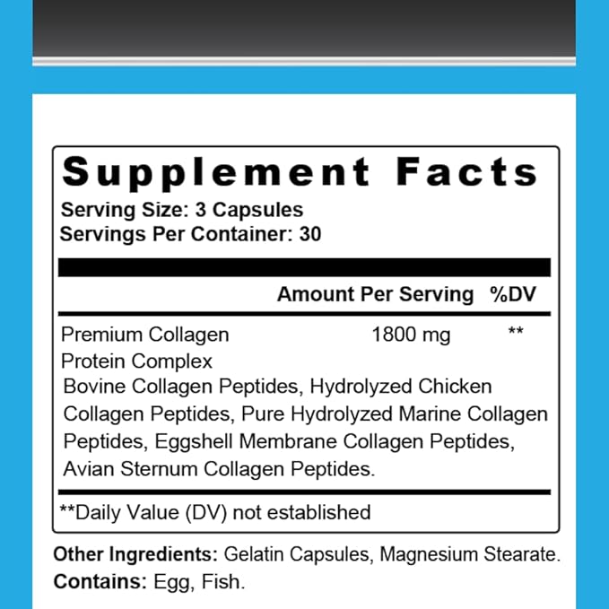 Multi Collagen Complex Types I, II, III, V, X, 90 Capsules