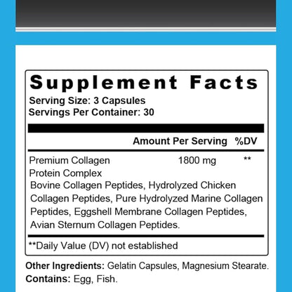 Multi Collagen Complex Types I, II, III, V, X, 90 Capsules