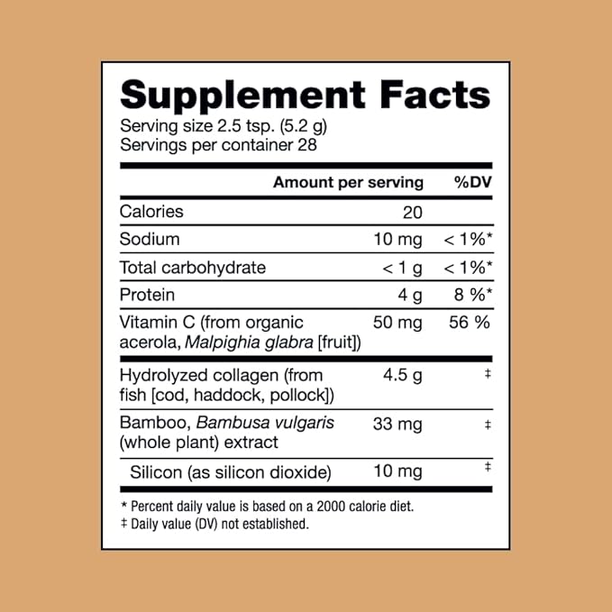 Bend Beauty Marine Collagen + Co-Factors | Unflavored Collagen Powder | Hydrolyzed Collagen Supplement | Fish Collagen Peptides + Silicon + Vitamin C | Supports Healthy Skin, Hair and Nails