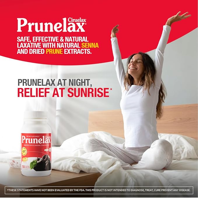 Prunelax Ciruelax Regular Strength Laxative Tablets - Overnight Relief for Occasional Constipation, Senna Extract, Vegan & Gluten-Free, Fast-Acting Gentle Relief - 150ct