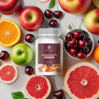 Cordyceps Mushroom Gummies| 5400*mg per Serving| Cherry, Grape, Apple, Orange| 60 Pectin Gummies| Natural Energy Boost Stamina Endurance Gummies| Vegan Supplement| Made in USA