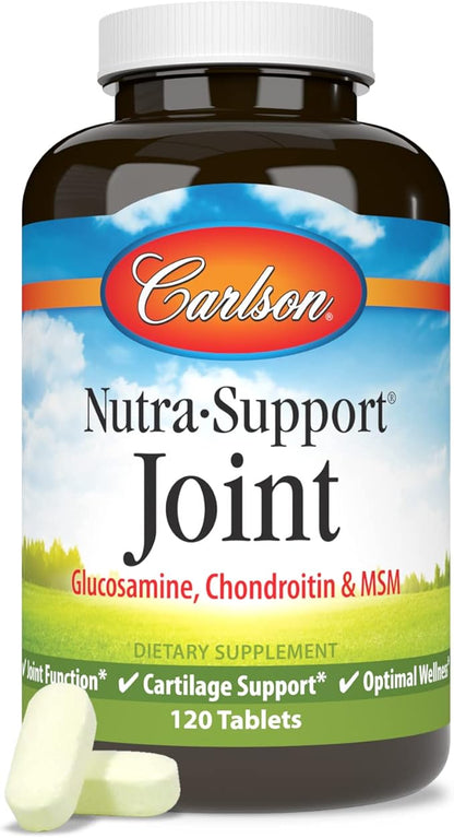 Carlson - Nutra-Support, Glucosamine Chondroitin & MSM, Joint Function, Cartilage Support & Optimal Wellness, 120 tablets