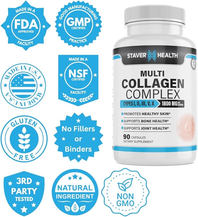 Multi Collagen Complex Types I, II, III, V, X, 90 Capsules