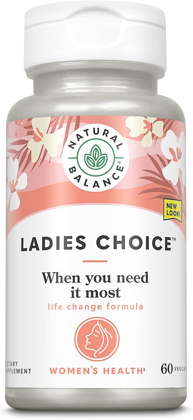 Natural Balance Ladies Choice Menopause Support | Hormone Balance Formula with PhytoEstrogens | 60 VegCaps