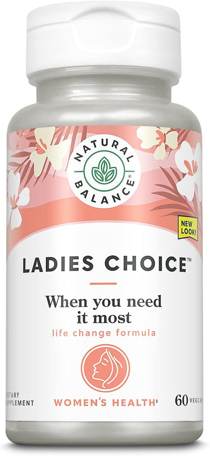 Natural Balance Ladies Choice Menopause Support | Hormone Balance Formula with PhytoEstrogens | 60 VegCaps