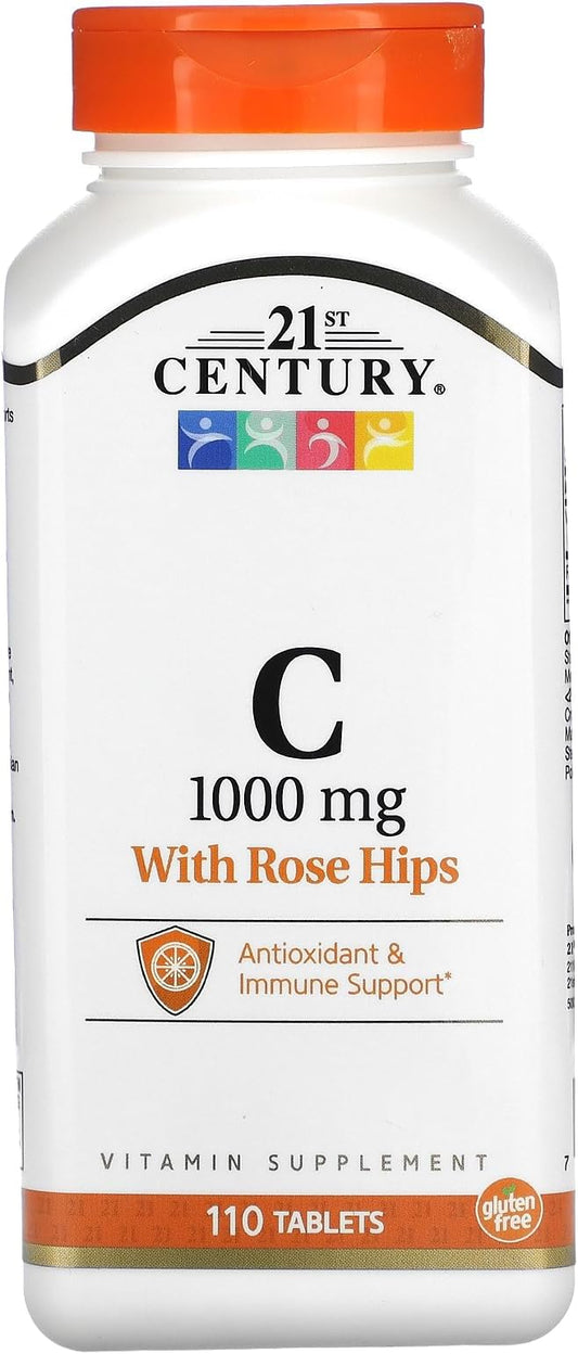 21st Century Natural C 1000 with Rose HIPS Caplets, 110 Count (22383)