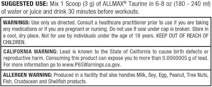 ALLMAX Nutrition Taurine - 400 g - 14 oz