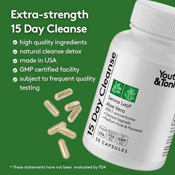 Youth & Tonic Colon Cleanse and CandEase Matrix Pills | Support for Body Detox Gut Health & Intestinal Flora Restoring Normal Acidity Level