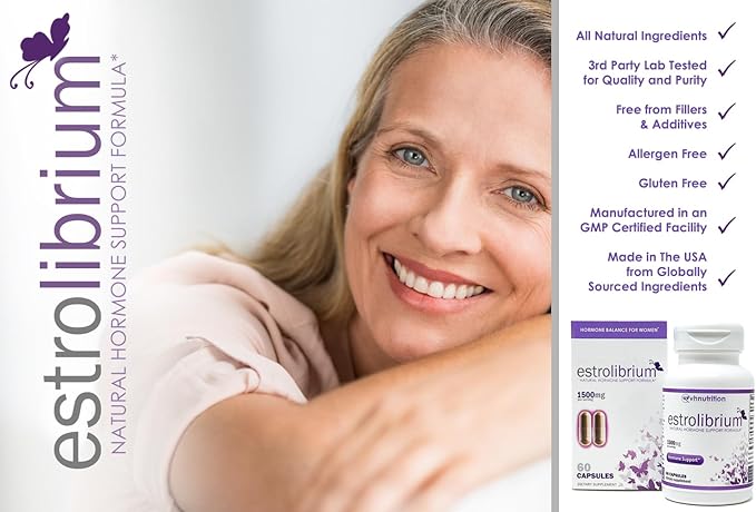 VH Nutrition ESTROLIBRIUM | Hormone Balance for Women* | Menopause Support Supplement* | Black Cohosh, Shatavari, Chaste Tree Berry (Vitex), Dong Quai | 60 Capsules in Easy to Swallow Pills