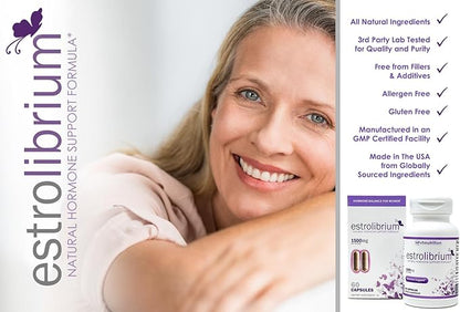 VH Nutrition ESTROLIBRIUM | Hormone Balance for Women* | Menopause Support Supplement* | Black Cohosh, Shatavari, Chaste Tree Berry (Vitex), Dong Quai | 60 Capsules in Easy to Swallow Pills
