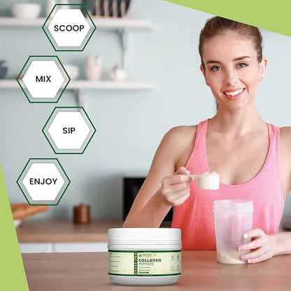 Zaytun Halal Collagen Peptides Powder, Hydrolyzed Type I & III Collagen, Supports Joint, Bone, Muscles, Hair, Skin, & Nails, Keto Friendly, Grass-Fed, 10 oz, Made in USA, Certified Halal