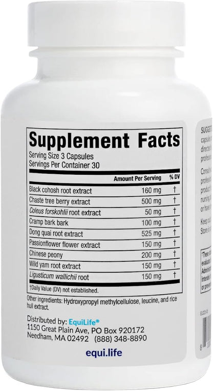 Equilife - Progesterone Support, Hormonal Balance for Women, Helps Supports Menstrual Pain and Overall Balance, Rich in Herbal Extracts, Non-GMO, Gluten-Free, Dairy- & Soy-Free (90 Capsules)