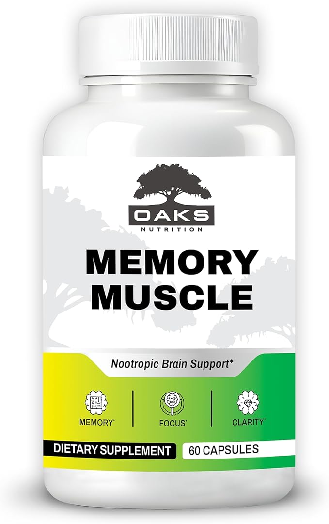 Memory Muscle - Premium Memory Support Supplement with Nootropics for Enhanced Focus & Mental Clarity - Featuring B12 for an Added Energy Boost