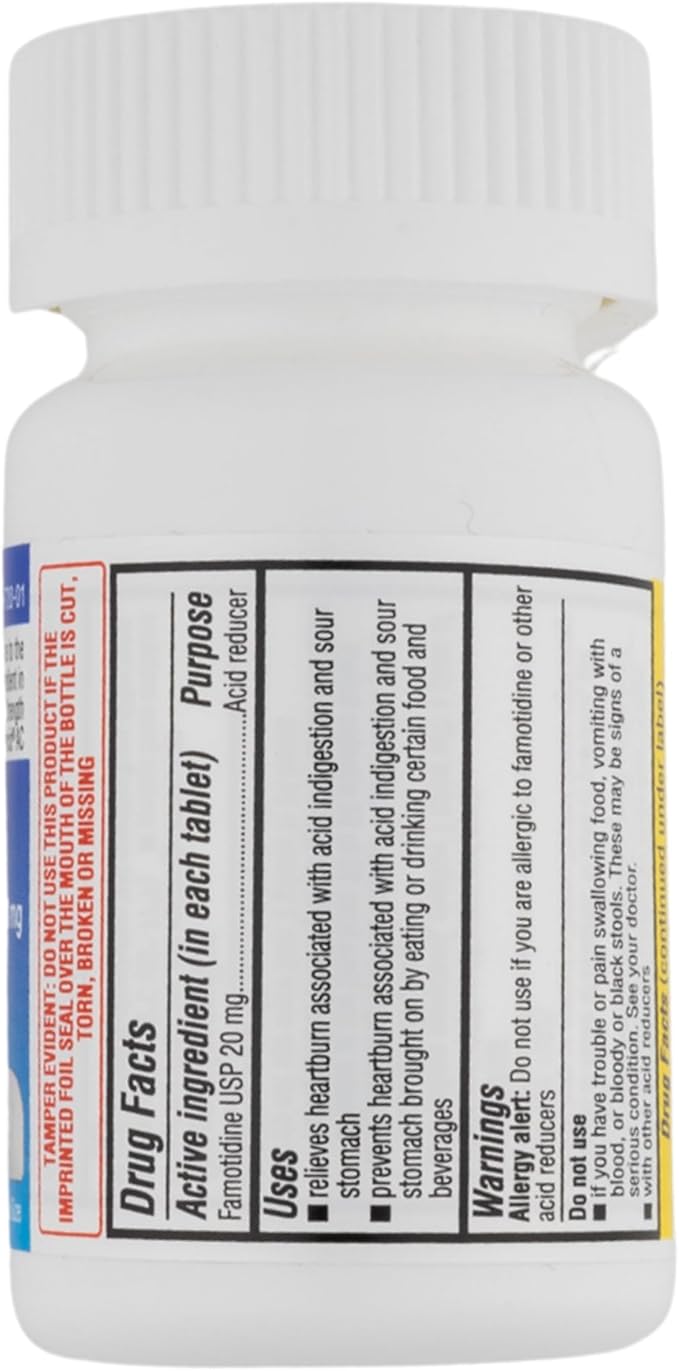 Timely Acid Reducer Famotidine 20mg - Compare to the active ingredient in Maximum Strength Pepcid AC - Antacid Acid Reflux Medicine for Heartburn Relief and Acid Indigestion Symptoms - 100 Tablets