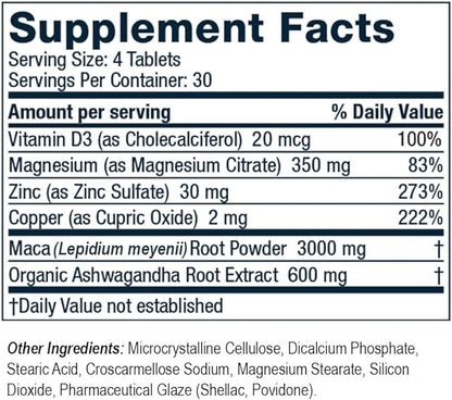 ROMAN Testosterone Support | Daily Nutritional Supplement with Ashwagandha & Magnesium | (120 Tablets)
