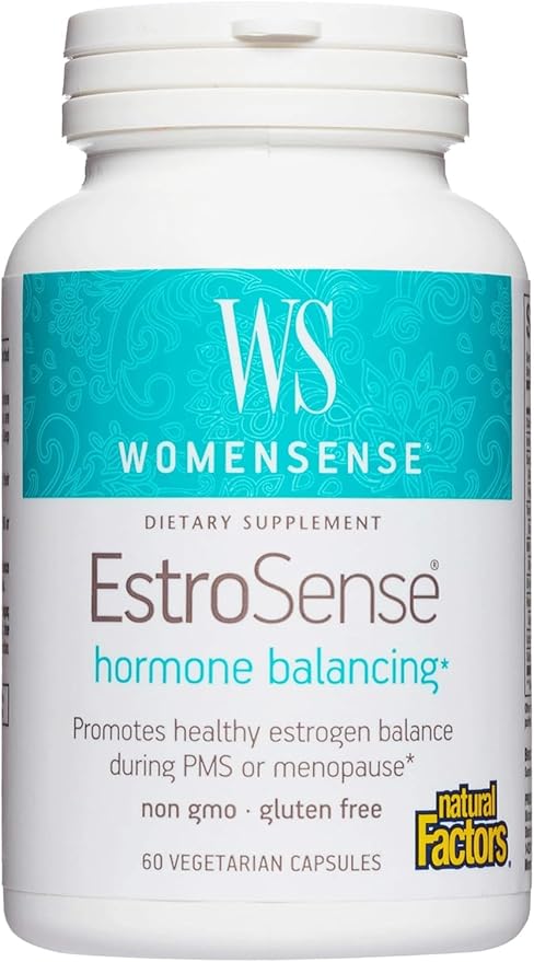 Natural Factors WomenSense EstroSense, Natural Supplement to Support Estrogen and Hormone Balance During PMS or Menopause, Vegan, Non-GMO, 120 Capsules