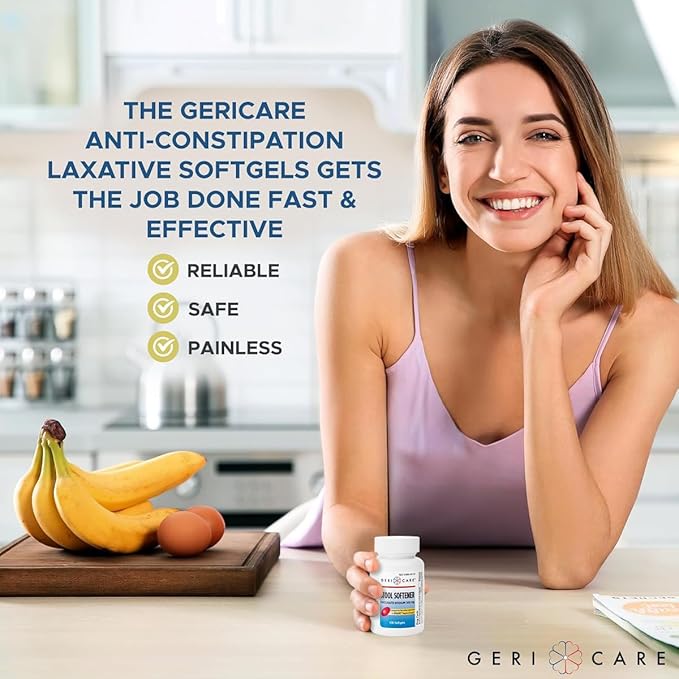 Docusate Sodium Stool Softener - 100mg Gentle Stimulant Laxative Softgels for Men & Women- Constipation Relief - Adults Daily Bowel Movement Laxative