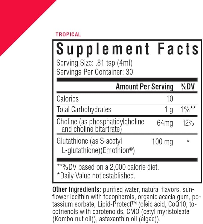 Seeking Health Optimal Liposomal Glutathione | Provides 500 mg of Reduced Glutathione per Serving (Tropical, 4 oz)