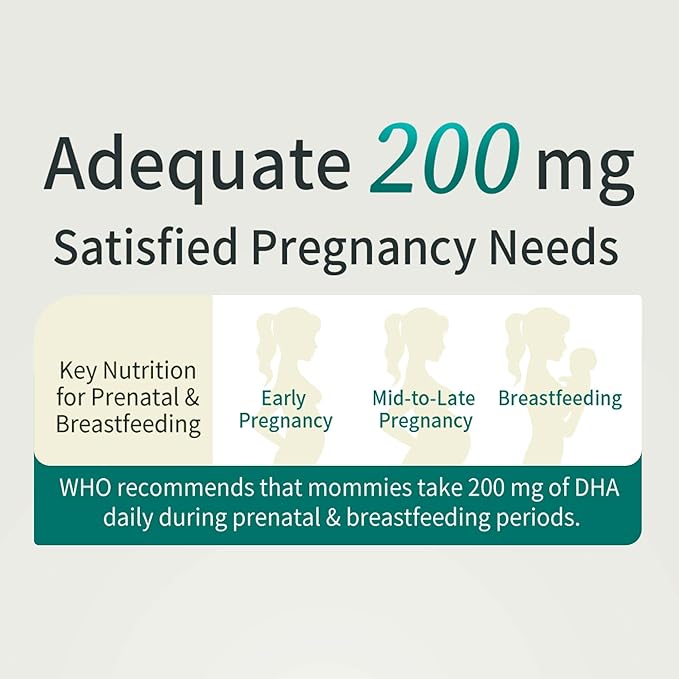 BHK's Prenatal DHA Algae Oil, Support for Mamas, Baby’s Brain and Nervous System Development from Pregnancy to Nursing, Omega-3, 60 Softgels