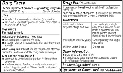 Rising Health - Fast Relief Medicated Laxative Suppositories - Rectal Use Only, Bisacodyl 10 mg - Stimulant Laxative - Constipation Relief - Works in 15 Minutes to 1 Hour (12 Count, 12, Count)