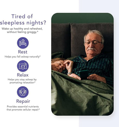 Sleep - 60 Ct | Relax and Fall Asleep Naturally, Wake up Refreshed | NASA Codeveloped Sleep Aid with Valerian Root, Passionflower, Magnesium, Melatonin, Soothing Herbs for Overnight Recovery