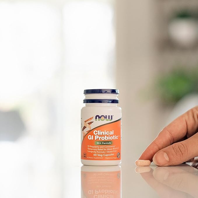NOW Foods Supplements, Clinical GI Probiotic™, 50+ Formula, Strain Verified, 60 Veg Capsules