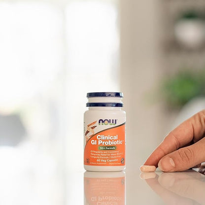 NOW Foods Supplements, Clinical GI Probiotic™, 50+ Formula, Strain Verified, 60 Veg Capsules