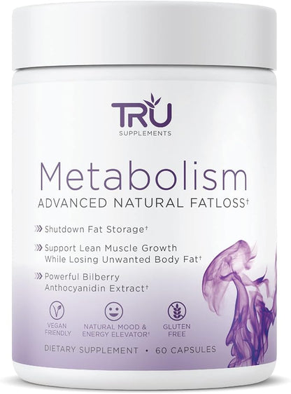 TRU Supplements Metabolism, Advanced Fat Loss, Fight Cravings, Boost Mood, No Jitters or Crash, 30 Servings