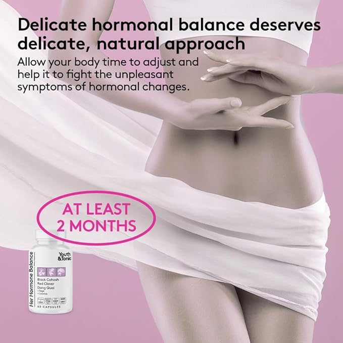 Hormone Balance for Women PMS & Menopause Relief Support Pills | Ease Female all Stages Hormonal Imbalance w Natural Herbal Supplements | Black Cohosh Red Clover Dong Quai Soy Isoflavones Complex