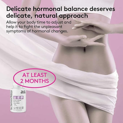 Hormone Balance for Women PMS & Menopause Relief Support Pills | Ease Female all Stages Hormonal Imbalance w Natural Herbal Supplements | Black Cohosh Red Clover Dong Quai Soy Isoflavones Complex