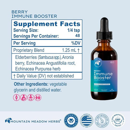 Mountain Meadow Herbs Berry Immune Booster for Kids Immune Support, with Elderberry and Echinacea - 2oz.