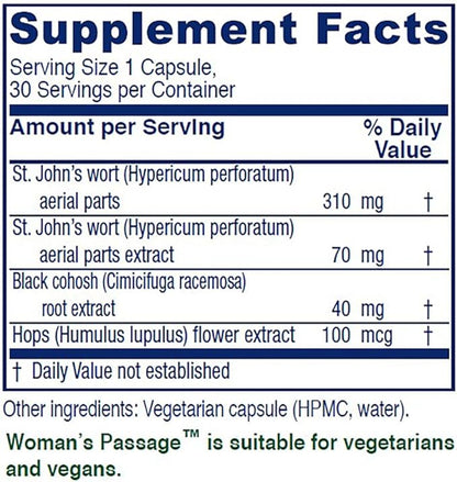 Vitanica, Woman's Passage, Menopause Support, Vegan, 30 Capsules