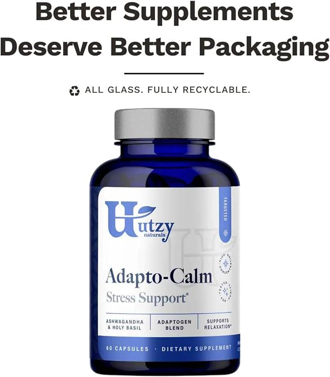 Adapto-Calm | Stress Support Formula | with Ashwagandha, Tulsi Holy Basil, and Passionflower | 60 Capsules