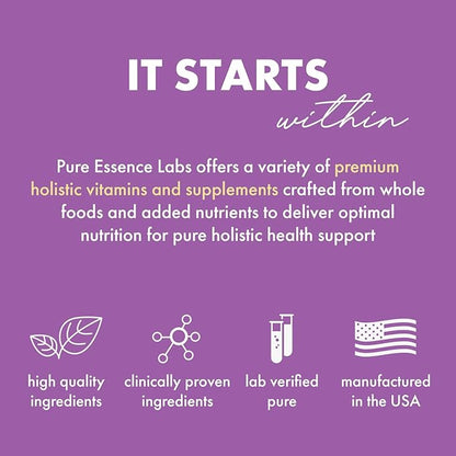 PURE ESSENCE LABS Transitions Vitamins for Women, Natural Menopause Relief Supplement to Promote Hormone Balance, Reduce Hot Flashes, Mood Swings & Night Sweats, 60 Capsules
