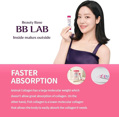 BB LAB Good Night Collagen, Low Molecular Collagen Powder Stick Supplement, Marine Collagen, Fish Collagen, Vitamin C, Hyaluronic Acid, 17 Probiotics, Fast Absorption, Mix Berry Flavor (Pack of 3)