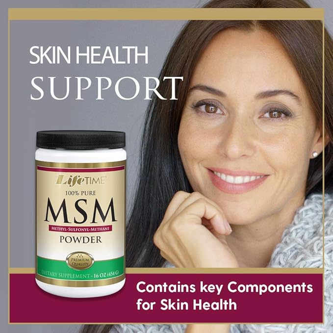 Lifetime 100% Pure MSM (Methylsulfonylmethane) Powder | Supports Healthy Joints & Skin | 2500 mg Per Serving | 16 oz, 180 Servings