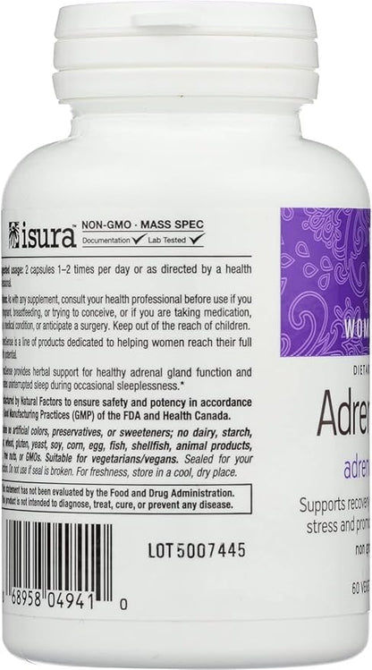 WomenSense AdrenaSense by Natural Factors, AdrenaSense, Herbal Supplement for Adrenal Support and Stress Relief, Vegan, Non-GMO, 60 Capsules