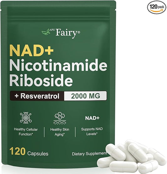 NAD Supplement,Nicotinamide Riboside,NAD 2000MG Liposomal Supplements for Women & Men,Liposomal Nicotinamide Riboside Resveratrol for Anti-Aging, Energy,Focus 120 Capsule (120)