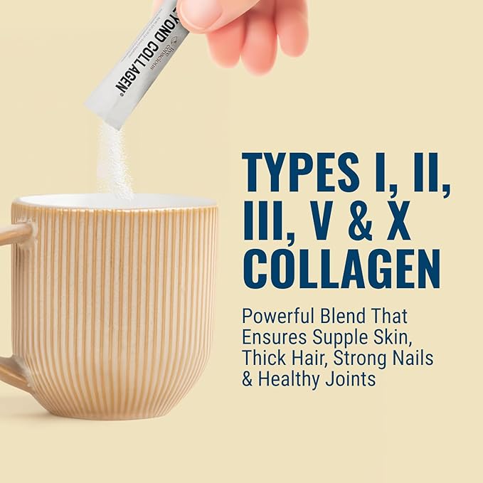Live Conscious Beyond Collagen Peptides Powder Unflavored Packets - Hydrolyzed Collagen Powder - Hair Skin Nail & Joint Support - Multi Type Collagen Supplements for Women & Men