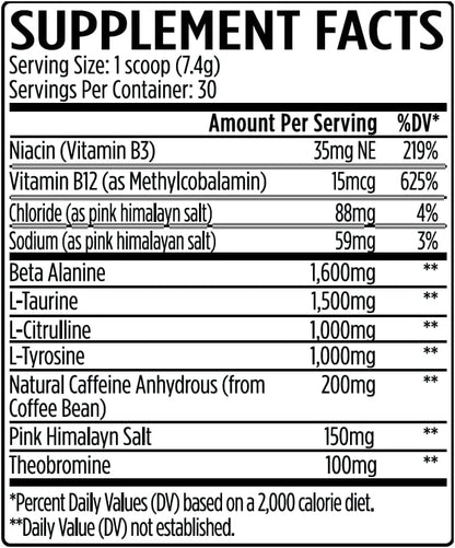 K-XR Sport Pre-Workout Powder | Energy – Performance – Focus and Pumps | Maximum Absorption Formula | Great Taste for Men & Women | 30 Servings (30 Servings, Peach Mango Rings)